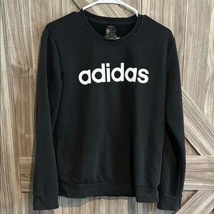 Vintage Adidas Women's Black Crewneck Sweater